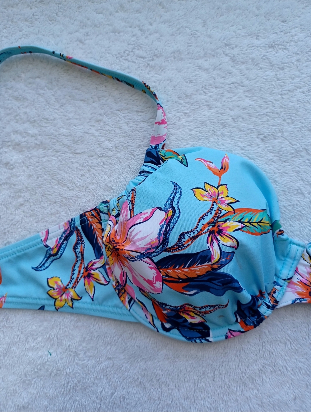 Lascana Hibiscus Print Underwire Bikini Top, Size 34B - Picture 7 of 14
